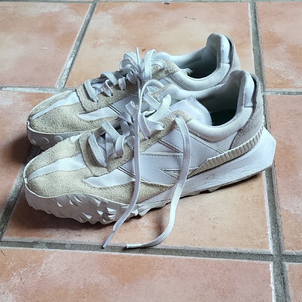 New Balance Athletic Shoes - White and Tan